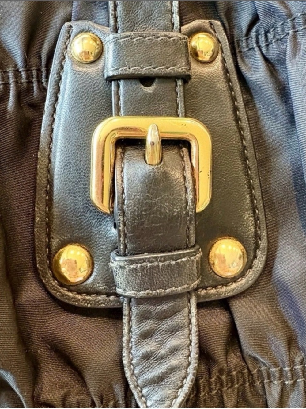 Prada BN1788 Tessuto Gaufre
Nero Black Ruched Satchel +Strap + Authenticity Card - Picture 13 of 15